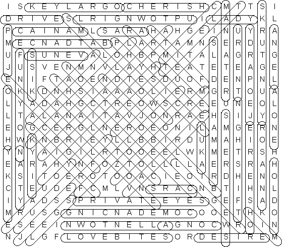 word search puzzle solution