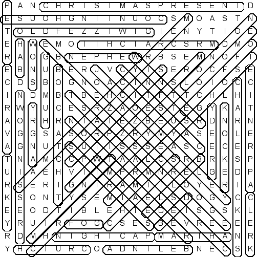 word search puzzle solution