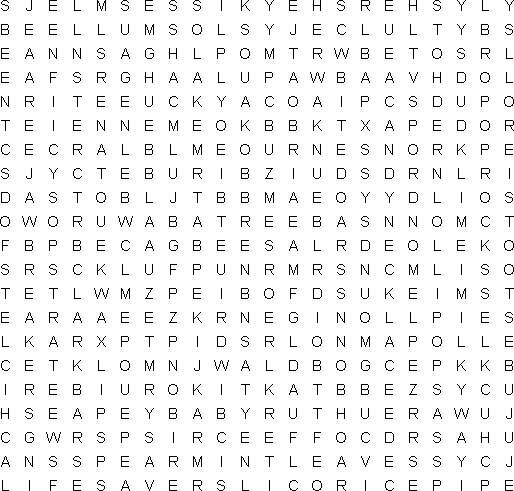 candy free word search puzzle