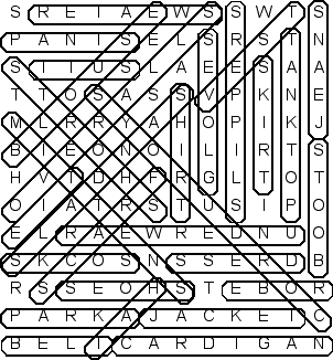 word search puzzle solution