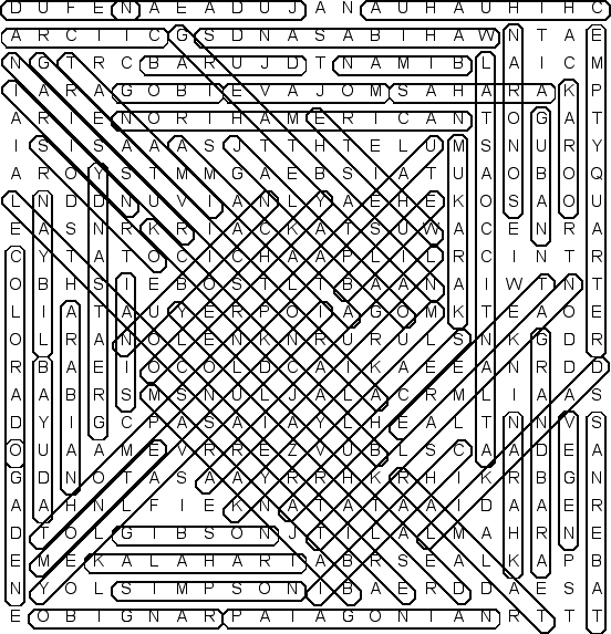 word search puzzle solution