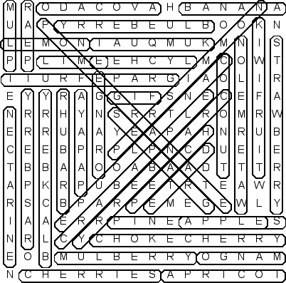 word search puzzle solution