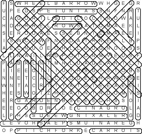 gardening word search puzzle solution