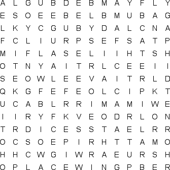 word search puzzle