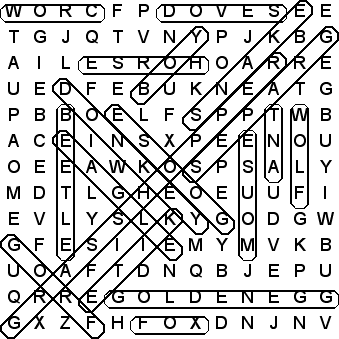 word search puzzle solution