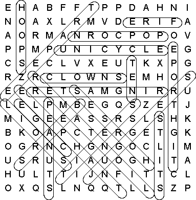 word search puzzle solution