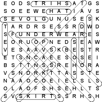 word search puzzle solution