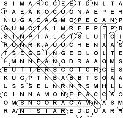 word search puzzle solution