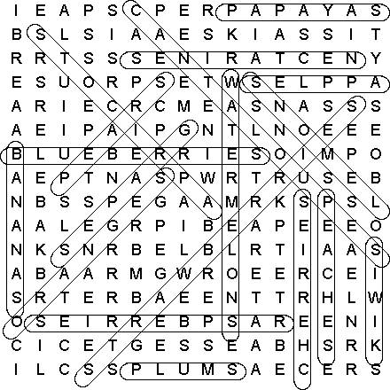 word search puzzle solution