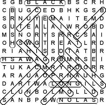 word search puzzle solution