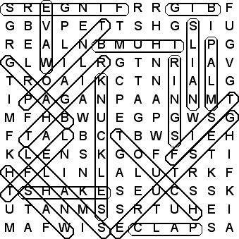 word search puzzle solution