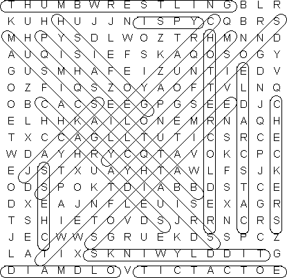 Indoor Games (solution) - Word Search Puzzle