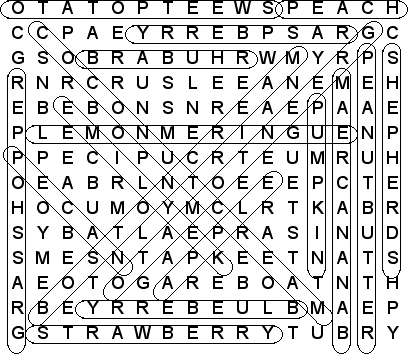 word search puzzle solution