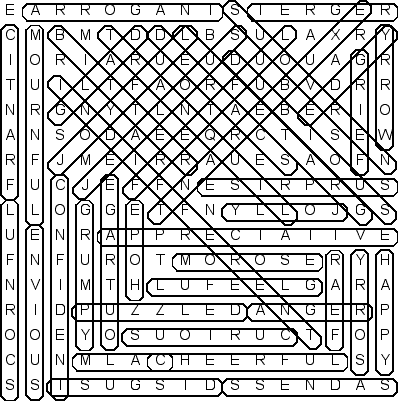 word search puzzle solution