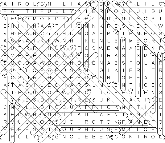 word search puzzle solution