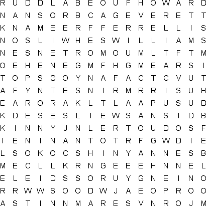 Movie Actors 2 word search puzzle