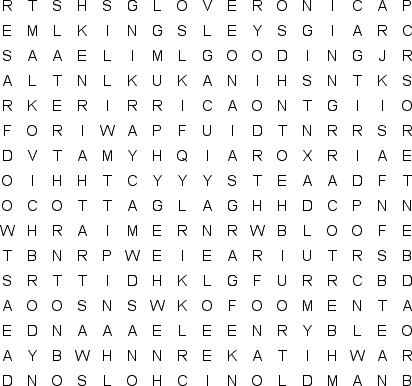 Movie Actors 3 word search puzzle