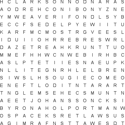 Movie Actresses 2 word search puzzle