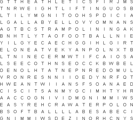 summer olympics free word search puzzle