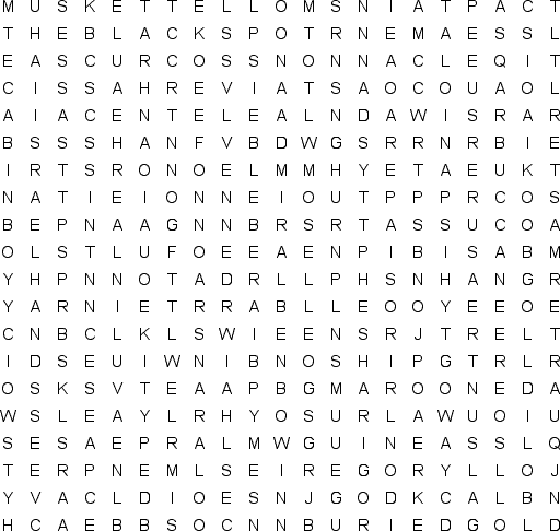 treasure island free word search puzzle